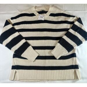 NWT American Eagle Striped Knit Crewneck Women's M Cotton Cottagecore Cozycore